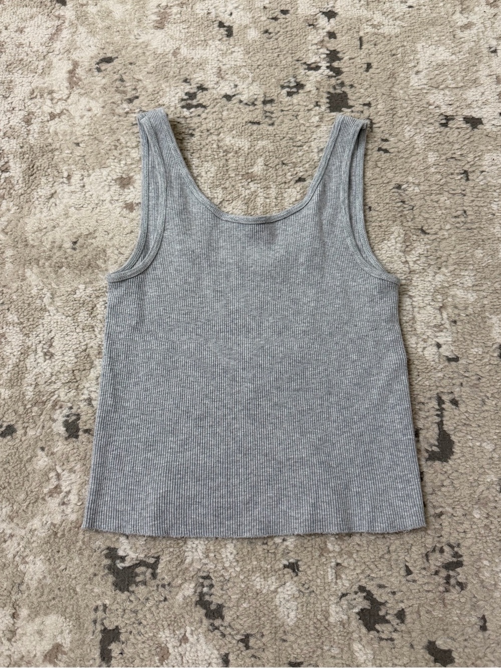 John Galt Gray Sweet As Heaven Ribbed Tank Top One Size - Picture 2 of 3